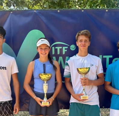Марин Абаджиев и Илина Илиева спечелиха титлите на сингъл на турнир от World Tennis Tour Juniors в Скопие